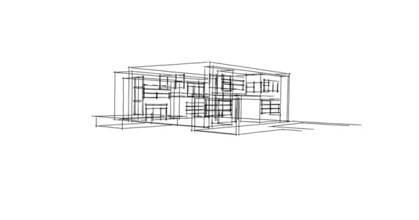 Illustration Arkitekturbyggnadskonstruktion — Stockfoto