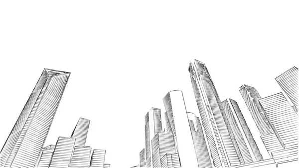 Строительство Зданий Архитектуры Городской Иллюстрации Абстрактный Фон — стоковое фото