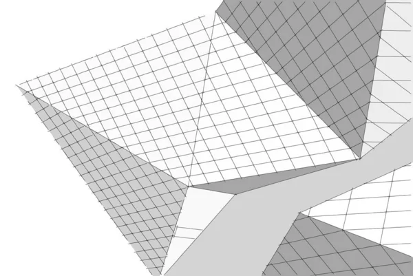 建筑设计的3D图解 — 图库照片