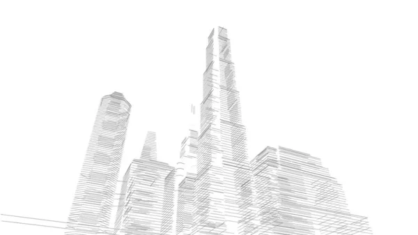 Architektura Budova Výstavba Městské Ilustrace Design Abstraktní Pozadí — Stock fotografie