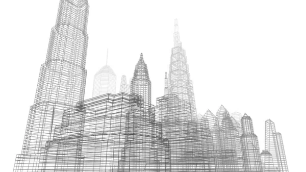 Mimari bina, kentsel kentsel illüstrasyon tasarımı, soyut arkaplan.