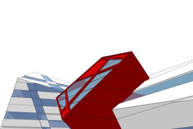 Mimari sanat konseptinde soyut çizgiler, minimum geometrik şekiller. 