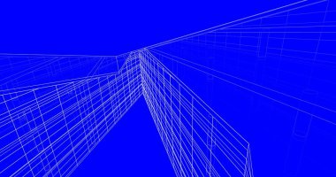 Mimari sanat konseptinde soyut çizgiler, minimum geometrik şekiller. 