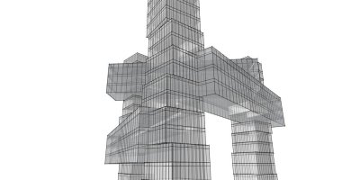 soyut mimari duvar kağıdı tasarımı, dijital konsept arkaplan