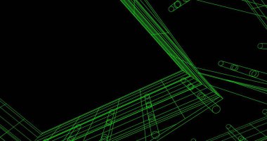 Mimari sanat konseptinde soyut çizgiler, minimum geometrik şekiller. 