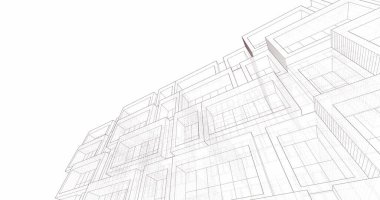 Mimari sanat konseptinde soyut çizgiler, minimum geometrik şekiller. 