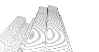 Mimari sanat konseptinde soyut çizgiler, minimum geometrik şekiller. 