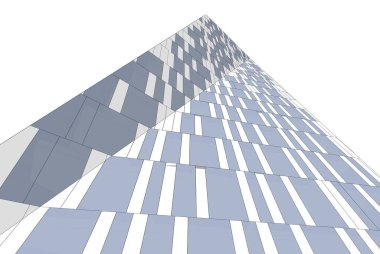 Mimari sanat konseptinde soyut çizgiler, minimum geometrik şekiller. 