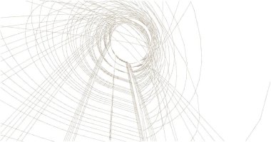 Mimari sanat konseptinde soyut çizgiler, minimum geometrik şekiller. 