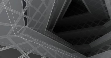 Mimari sanat konseptinde soyut çizgiler, minimum geometrik şekiller. 