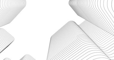 Mimari sanat konseptinde soyut çizgiler, minimum geometrik şekiller. 