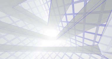 Mimari sanat konseptinde soyut çizgiler, minimum geometrik şekiller. 