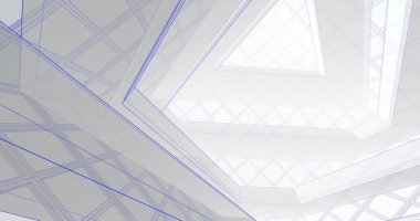 Mimari sanat konseptinde soyut çizgiler, minimum geometrik şekiller. 