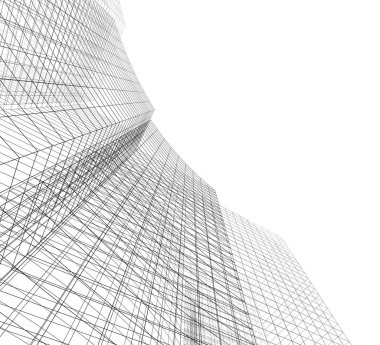 Mimari sanat konseptinde soyut çizgiler, minimum geometrik şekiller. 