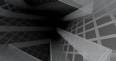 Mimari sanat konseptinde soyut çizgiler, minimum geometrik şekiller. 