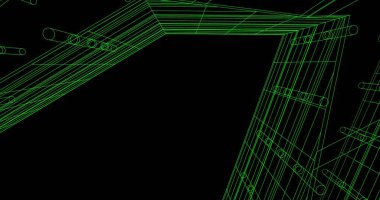 Mimari sanat konseptinde soyut çizgiler, minimum geometrik şekiller. 