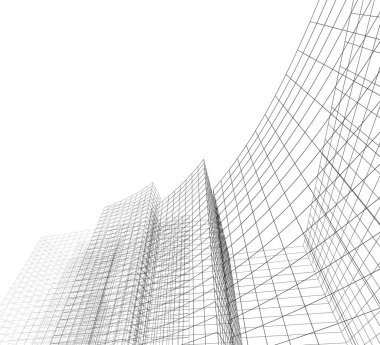 Mimari sanat konseptinde soyut çizgiler, minimum geometrik şekiller. 