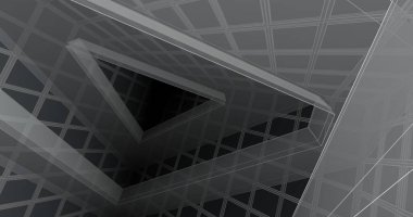 Mimari sanat konseptinde soyut çizgiler, minimum geometrik şekiller. 