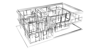 İnşaatın 3B mimari tasarımı