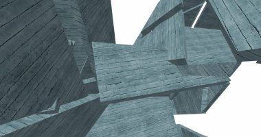 Mimari sanat konseptinde soyut çizgiler, minimum geometrik şekiller. 