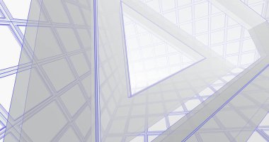 Mimari sanat konseptinde soyut çizgiler, minimum geometrik şekiller. 