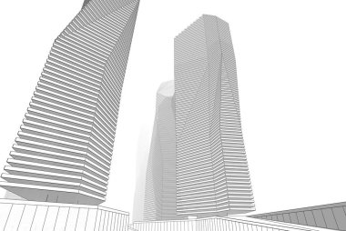 Mimari sanat konseptinde soyut çizgiler, minimum geometrik şekiller. 