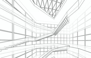 soyut mimari duvar kağıdı tasarımı, dijital konsept arkaplan