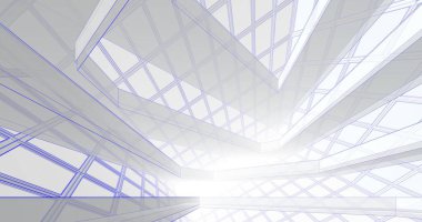 Mimari sanat konseptinde soyut çizgiler, minimum geometrik şekiller. 