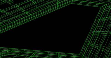 Mimari sanat konseptinde soyut çizgiler, minimum geometrik şekiller. 