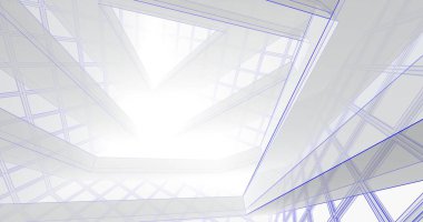 Mimari sanat konseptinde soyut çizgiler, minimum geometrik şekiller. 