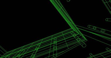 Mimari sanat konseptinde soyut çizgiler, minimum geometrik şekiller. 