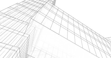 Mimari sanat konseptinde soyut çizgiler, minimum geometrik şekiller. 