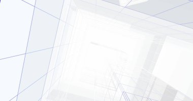 Mimari sanat konseptinde soyut çizgiler, minimum geometrik şekiller. 