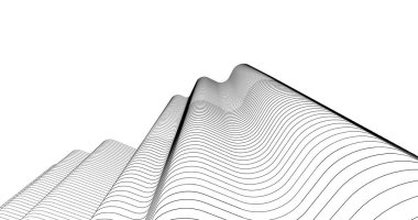 Mimari sanat konseptinde soyut çizgiler, minimum geometrik şekiller. 