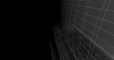 Mimari sanat konseptinde soyut çizgiler, minimum geometrik şekiller. 