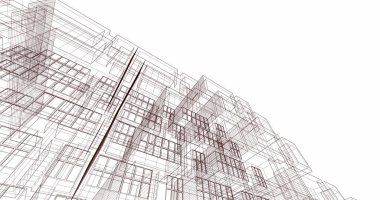 Mimari sanat konseptinde soyut çizgiler, minimum geometrik şekiller. 