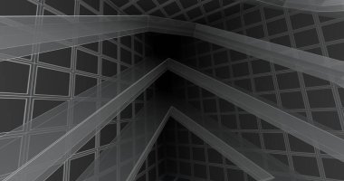 Mimari sanat konseptinde soyut çizgiler, minimum geometrik şekiller. 