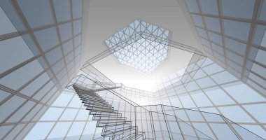 soyut mimari duvar kağıdı konsepti, dijital arkaplan