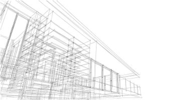 İnşaatın 3B mimari tasarımı