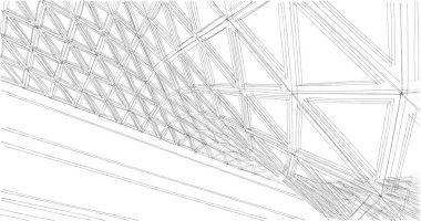 Mimari sanat konseptinde soyut çizgiler, minimum geometrik şekiller. 