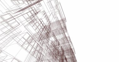 Mimari sanat konseptinde soyut çizgiler, minimum geometrik şekiller. 