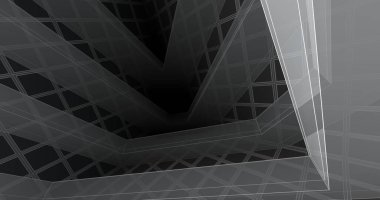 Mimari sanat konseptinde soyut çizgiler, minimum geometrik şekiller. 