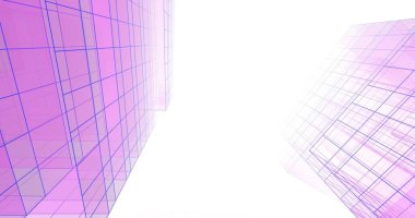 Mimari sanat konseptinde soyut çizgiler, minimum geometrik şekiller. 