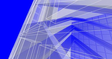 Mimari sanat konseptinde soyut çizgiler, minimum geometrik şekiller. 