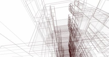 Mimari sanat konseptinde soyut çizgiler, minimum geometrik şekiller. 