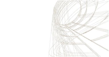 Mimari sanat konseptinde soyut çizgiler, minimum geometrik şekiller. 