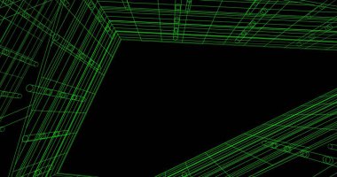 Mimari sanat konseptinde soyut çizgiler, minimum geometrik şekiller. 