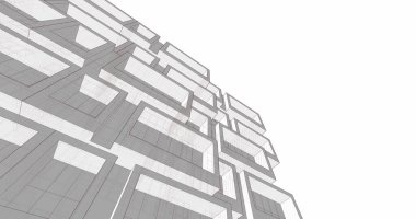 Mimari sanat konseptinde soyut çizgiler, minimum geometrik şekiller. 