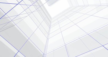 Mimari sanat konseptinde soyut çizgiler, minimum geometrik şekiller. 