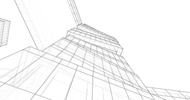 Mimari sanat konseptinde soyut çizgiler, minimum geometrik şekiller. 